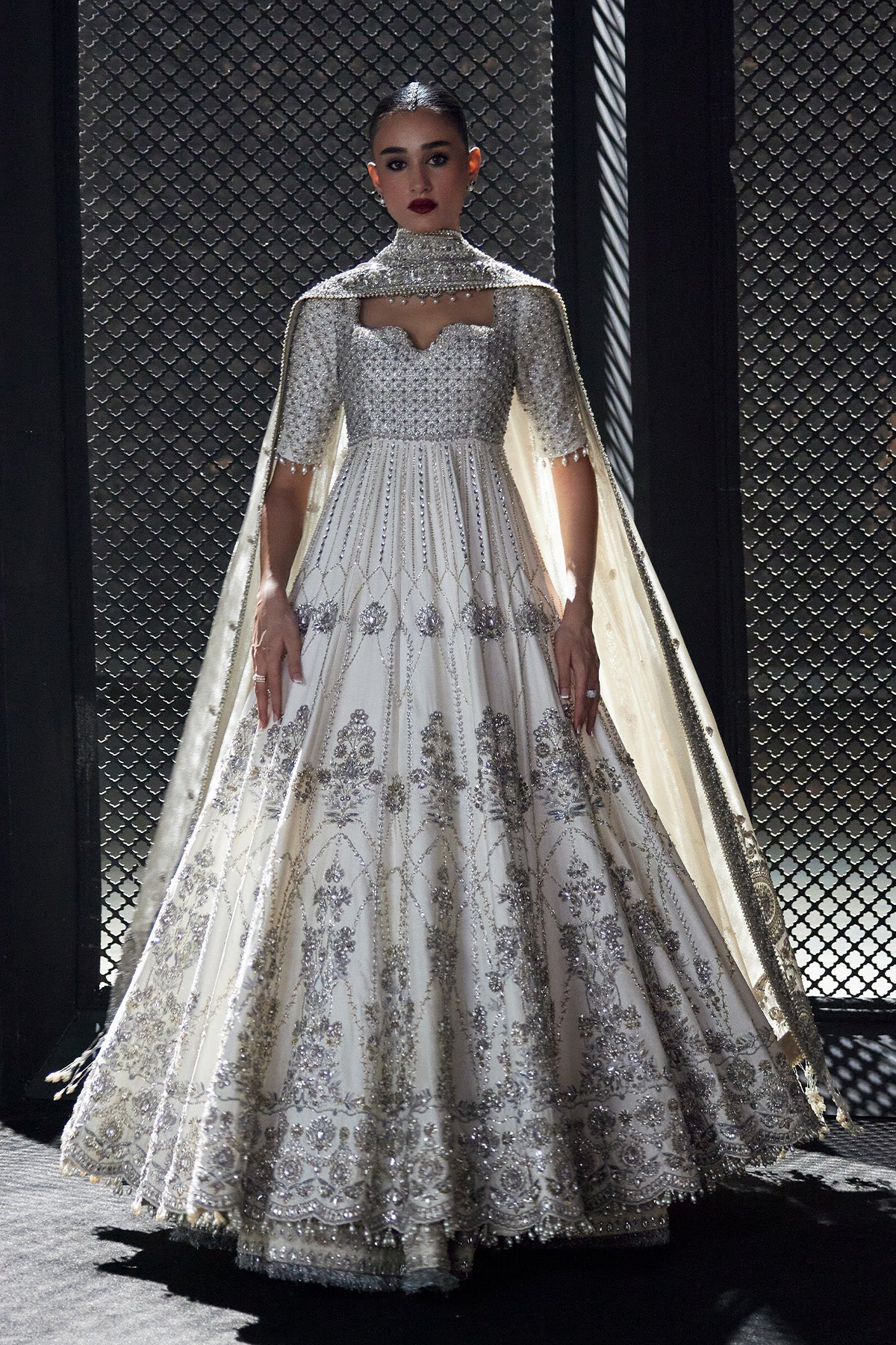 Saad Bin Shahzad Ayla – ivory zardozi and resham bridal pishwas from Chandni Bridal'26