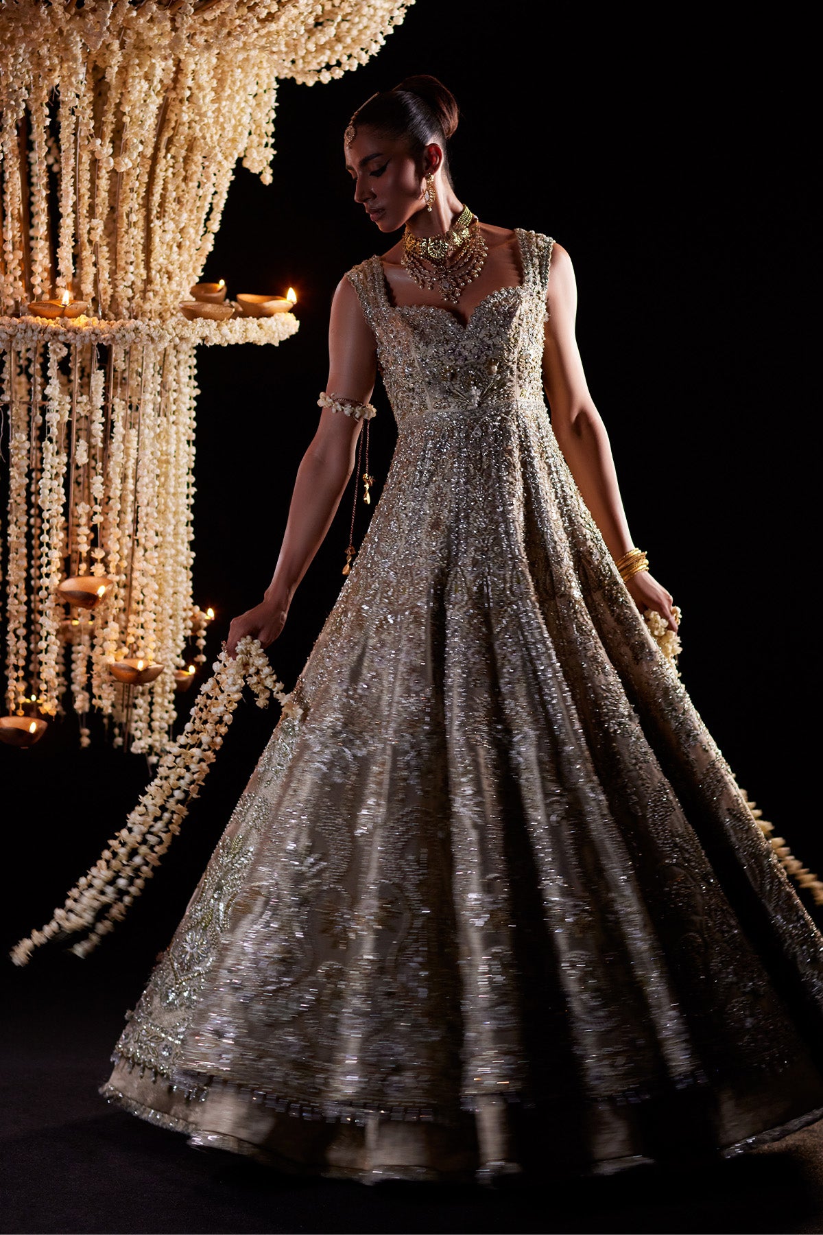 Saad Bin Shahzad Amaya – gold tissue zardozi bridal pishwas from Chandni Bridal'26 – view 9