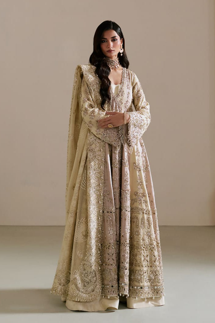 Saad Bin Shahzad Naira – butter yellow and pink hand-embellished kalidar with sharara from Lolita'25 – view 7