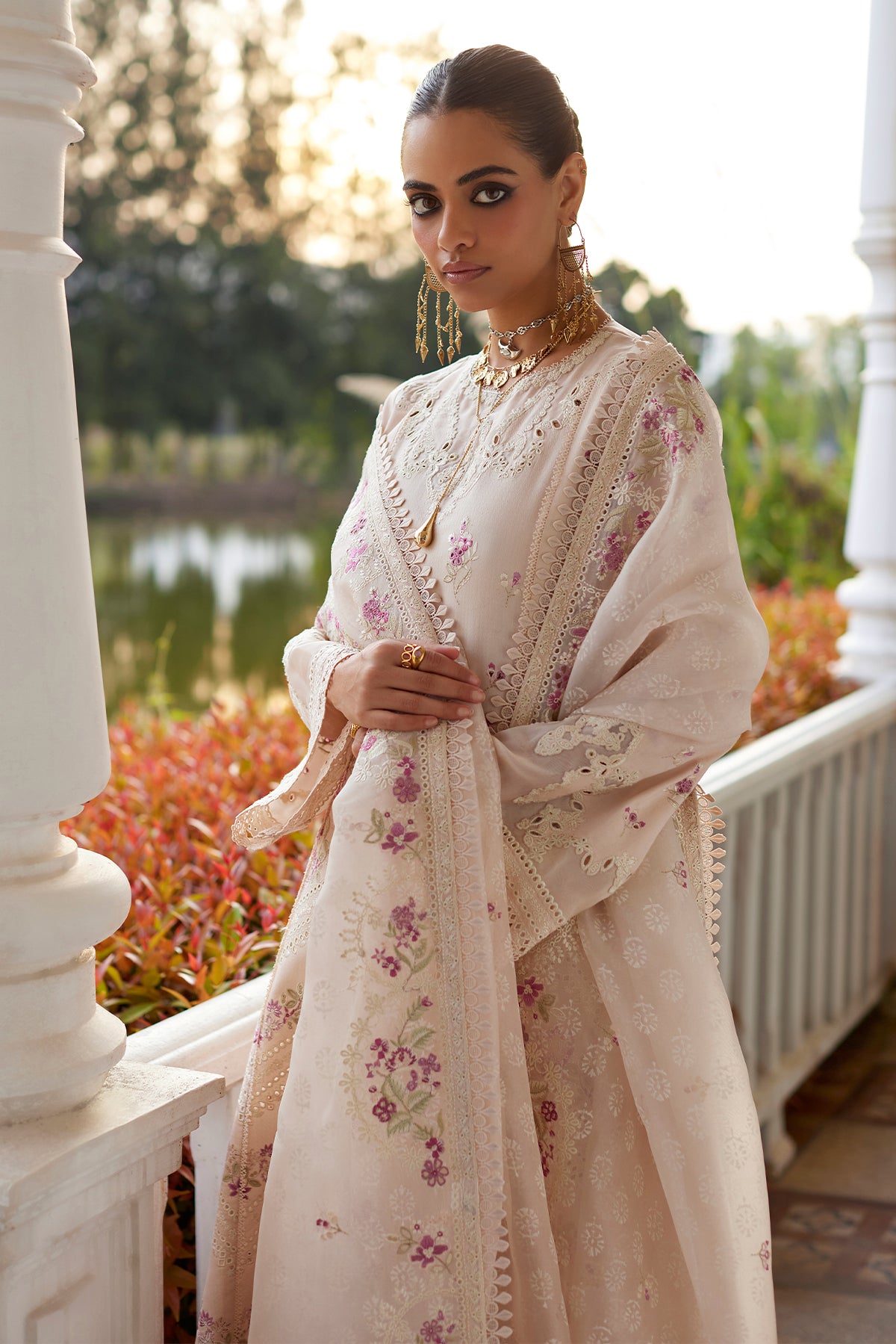 Saad Bin Shahzad Melina – powder pink embroidered lawn kurta with organza dupatta from Summer Pret'26 – view 7