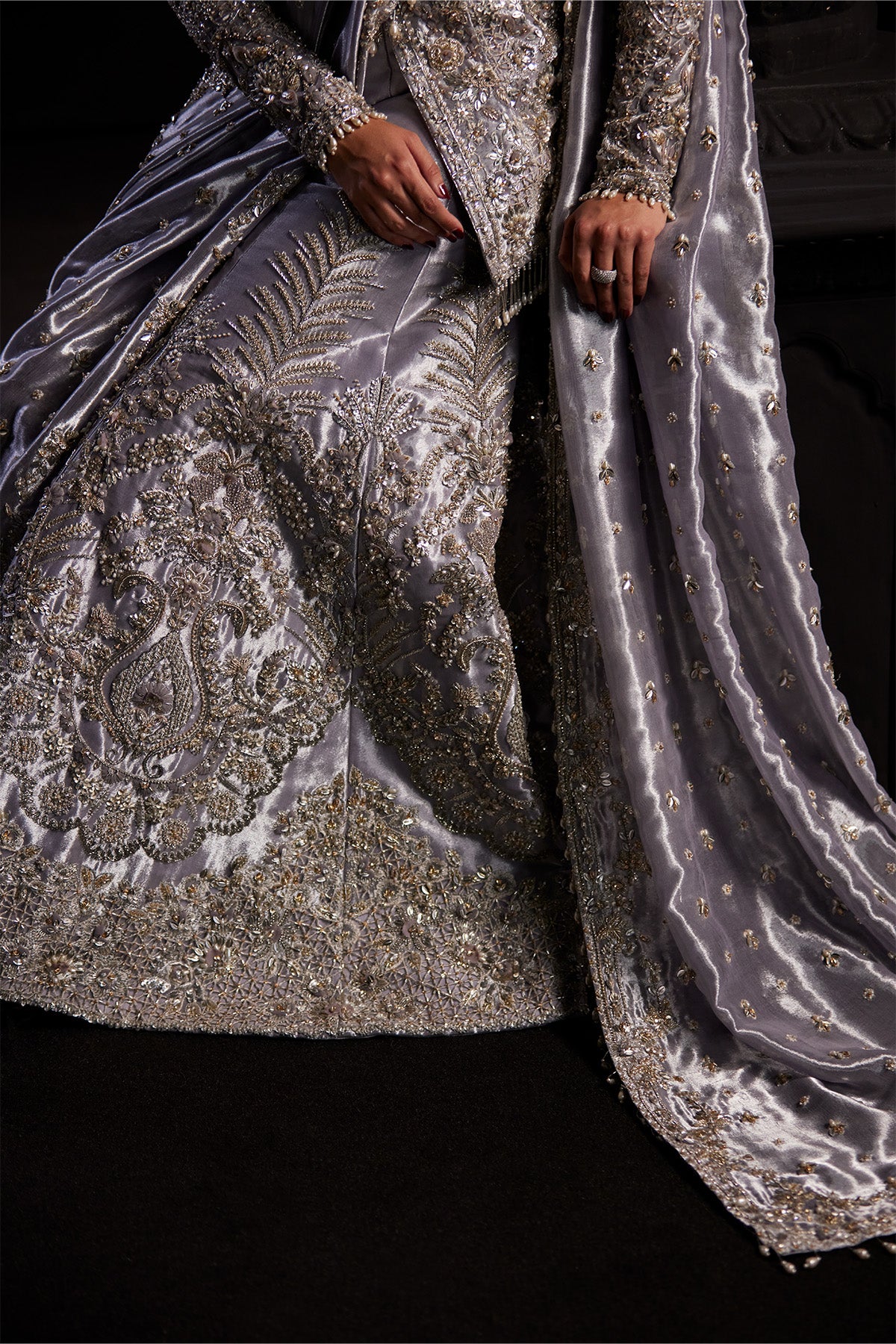 Saad Bin Shahzad Rhea – lilac embellished Chanderi tissue sharara suit from Chandni Bridal'26 – view 10