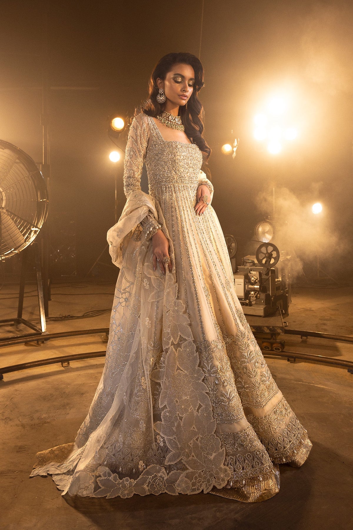 Saad Bin Shahzad Stella – champagne embellished pishwas from Lolita'24 – view 7