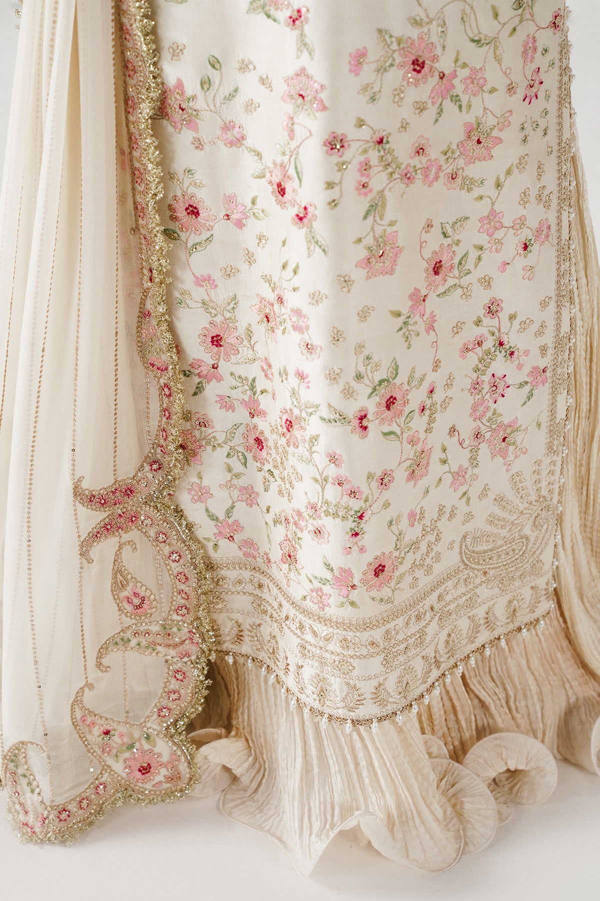 Saad Bin Shahzad Hala – off-white embroidered raw silk sharara suit from Festive Pret'26 – view 4