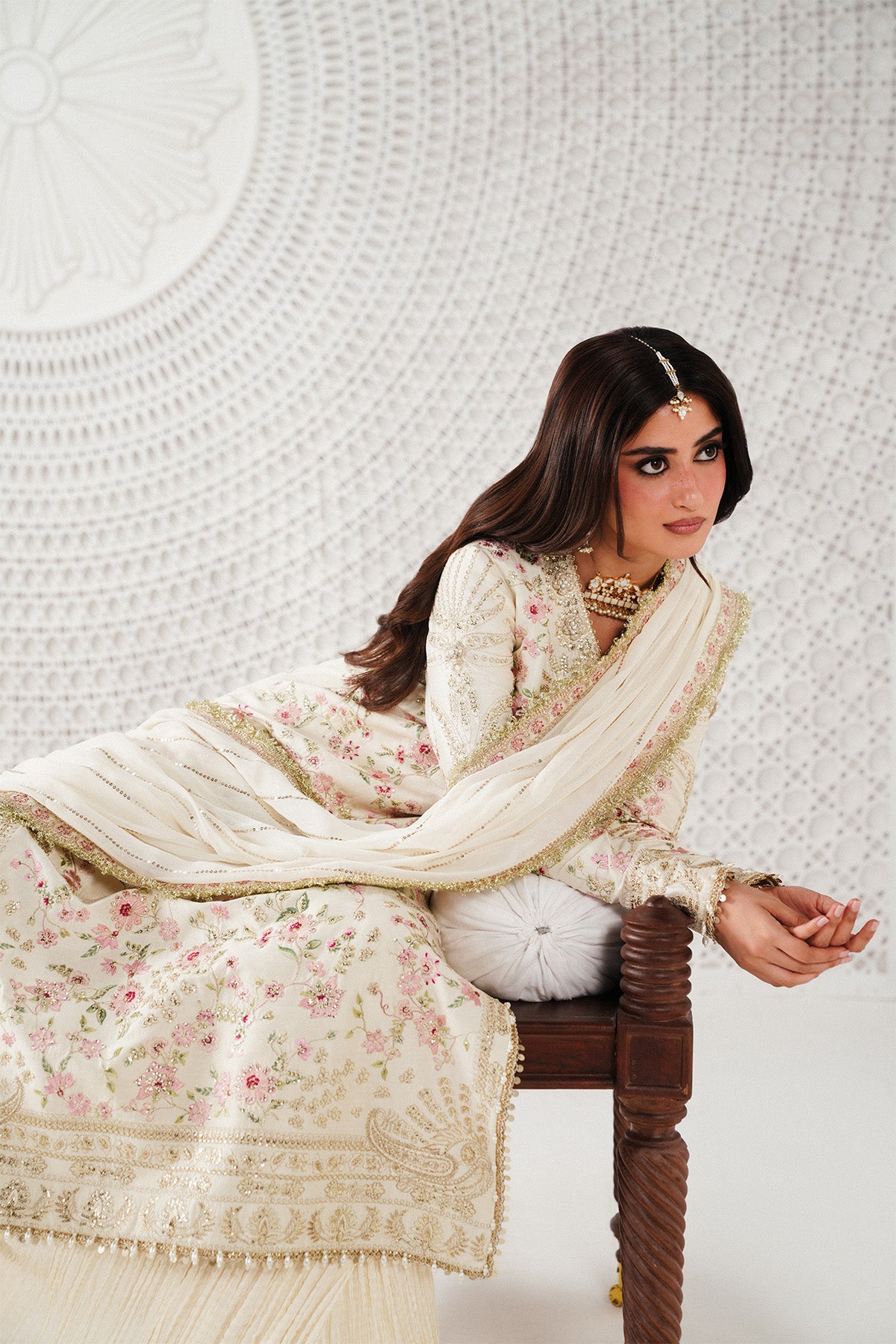 Saad Bin Shahzad Hala – off-white embroidered raw silk sharara suit from Festive Pret'26 – view 7
