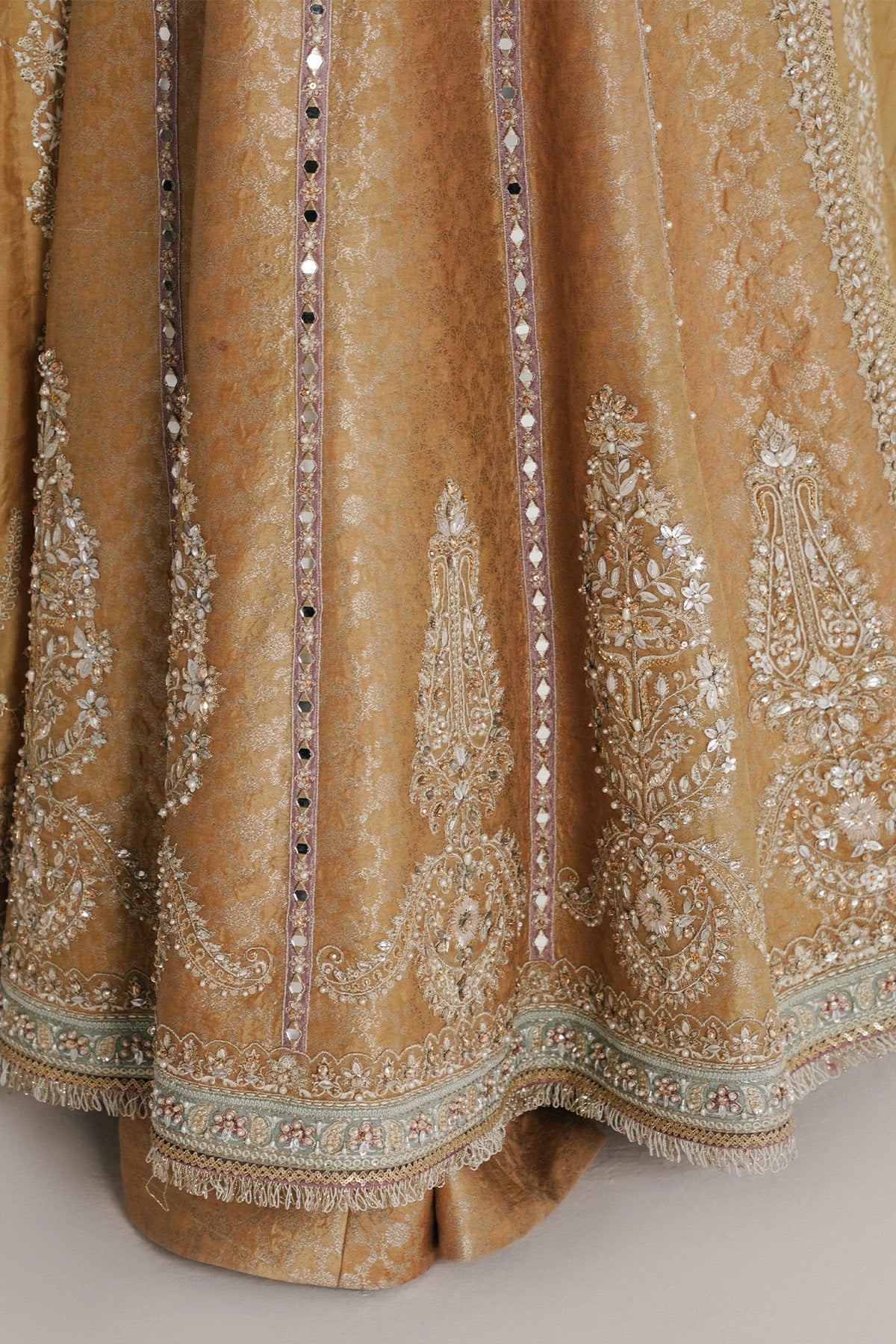 Saad Bin Shahzad Ayam – champagne gold jamawar angrakha with sharara from Festive Pret'26 – view 6
