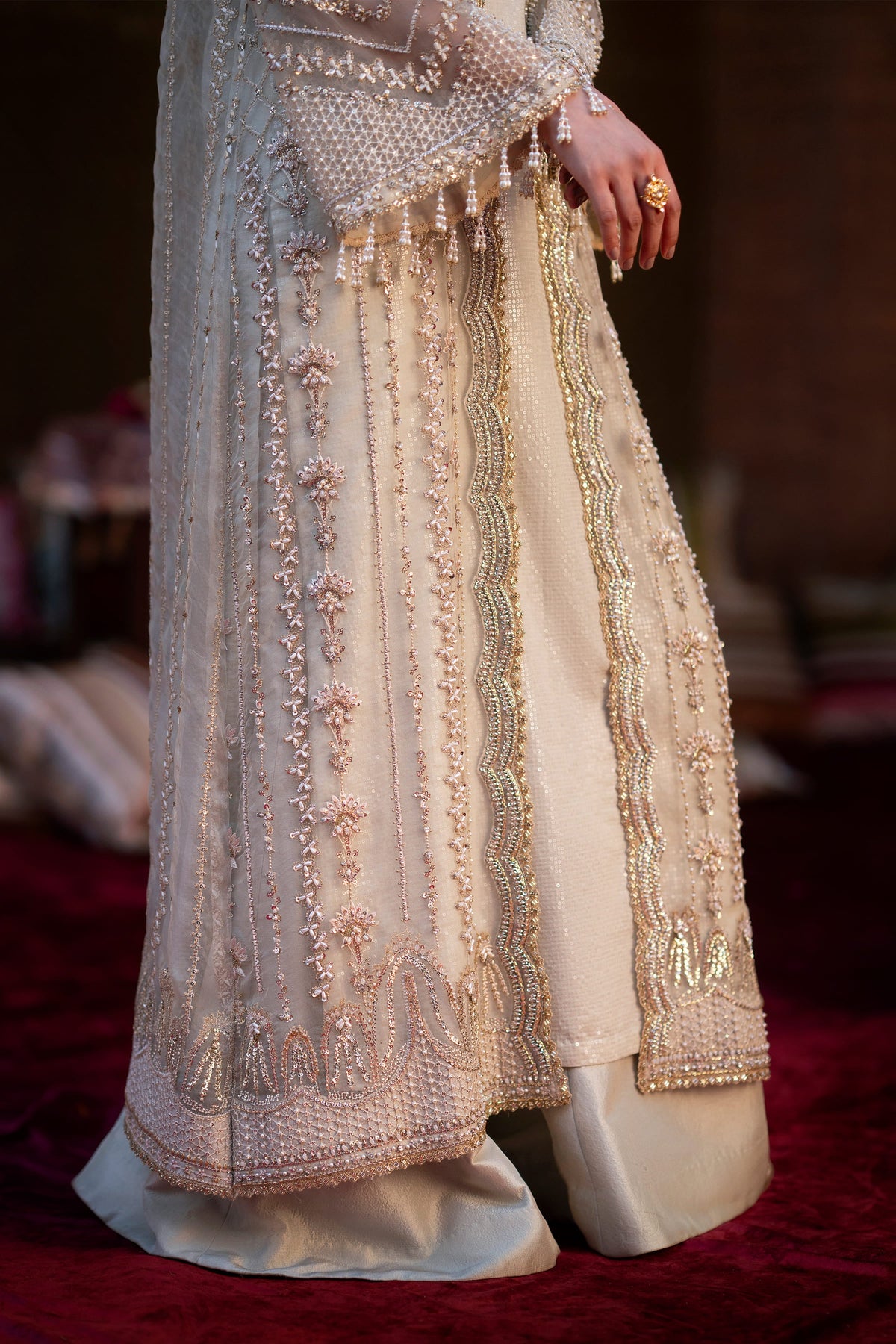 Saad Bin Shahzad Leyla – mint green hand-embellished open gown from LAAVNI'25 – view 7