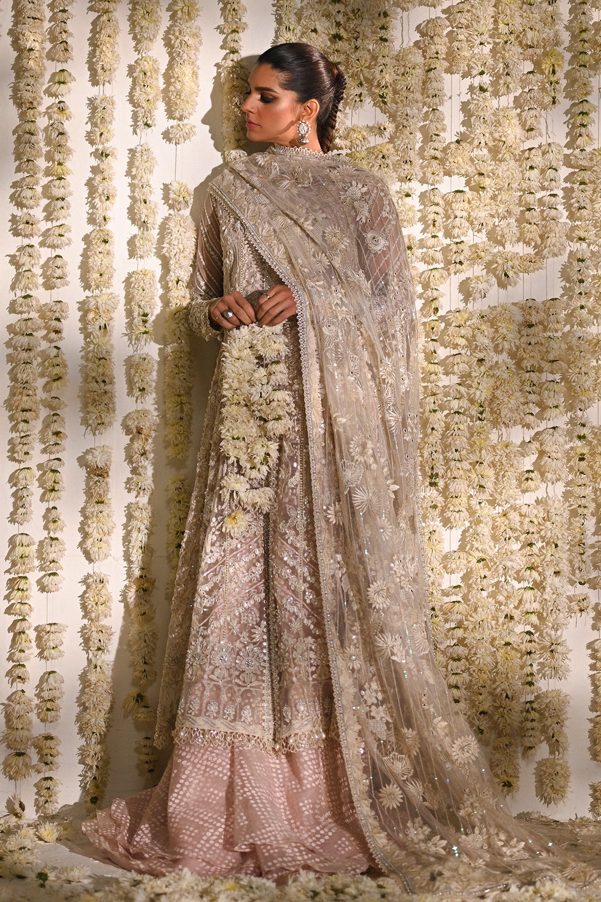 Saad Bin Shahzad Nurvi – white net kalidar with layered sharara from Kai-Ros Wedding Unstitched'25 – view 9