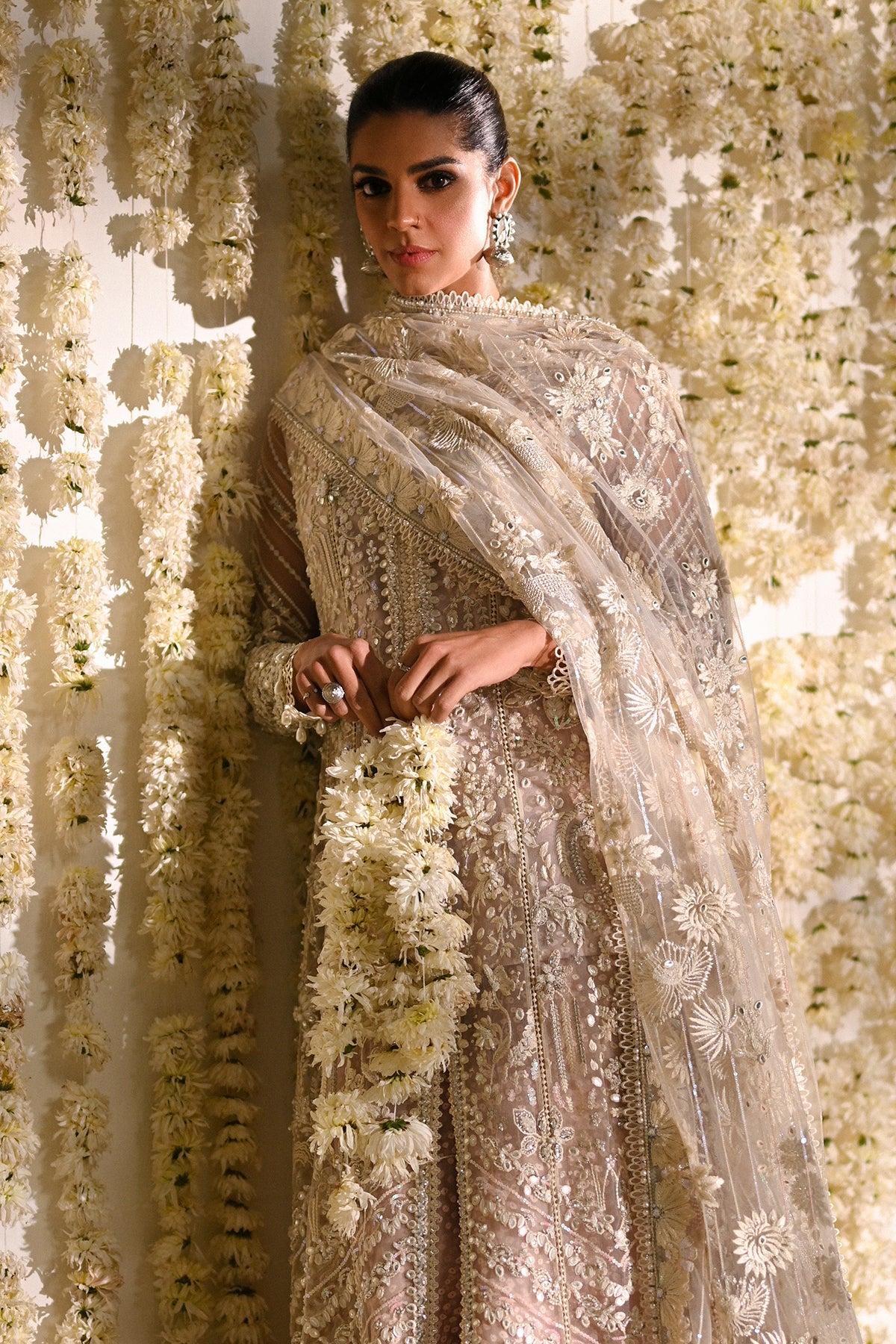 Saad Bin Shahzad Nurvi – white net kalidar with layered sharara from Kai-Ros Wedding Unstitched'25 – view 10