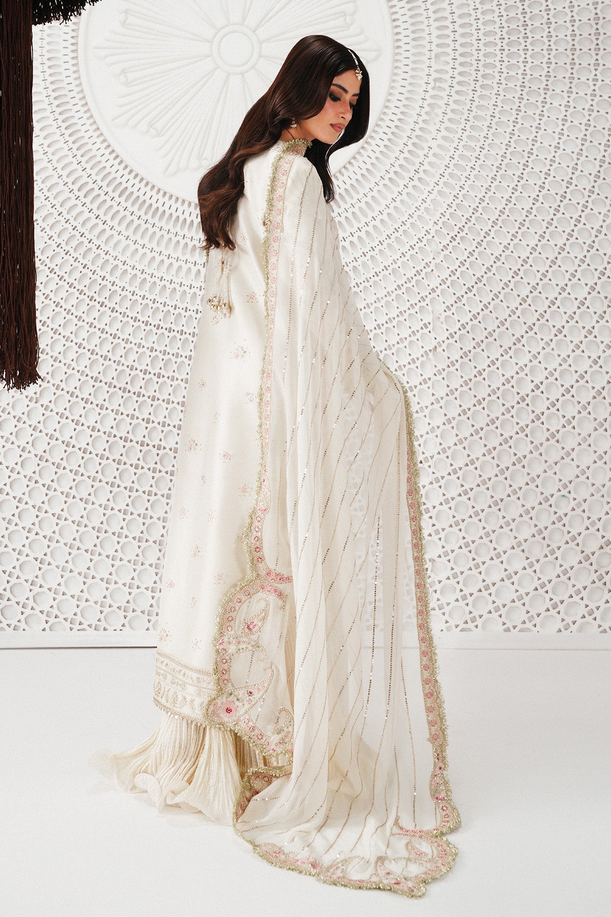 Saad Bin Shahzad Hala – off-white embroidered raw silk sharara suit from Festive Pret'26 – view 2
