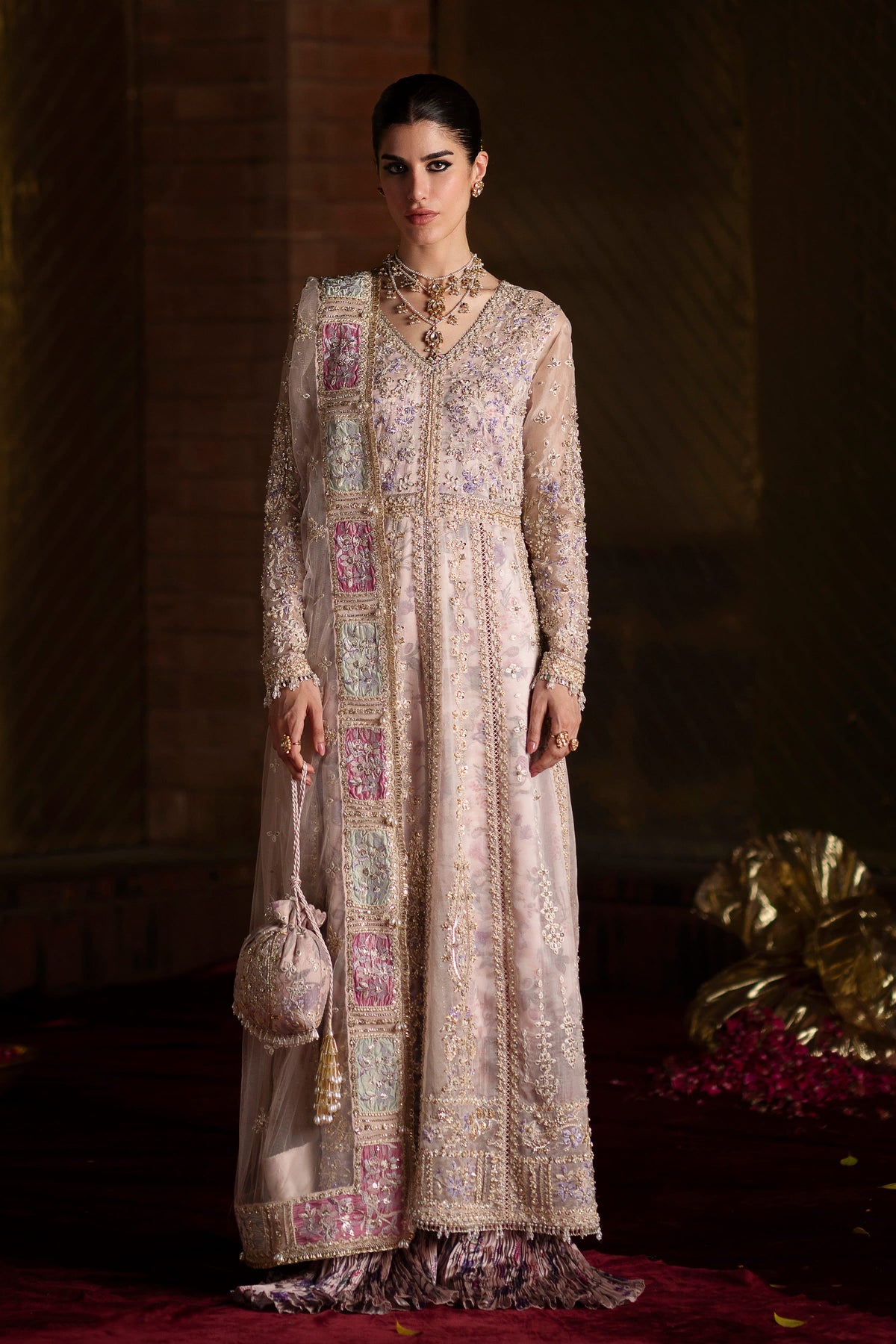 Saad Bin Shahzad Aysel – lilac pink embroidered gown with sharara from LAAVNI'25